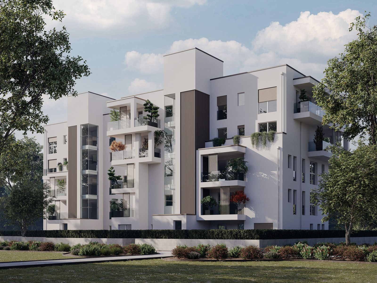 Render del complesso residenziale Geoenergy Village a Canegrate