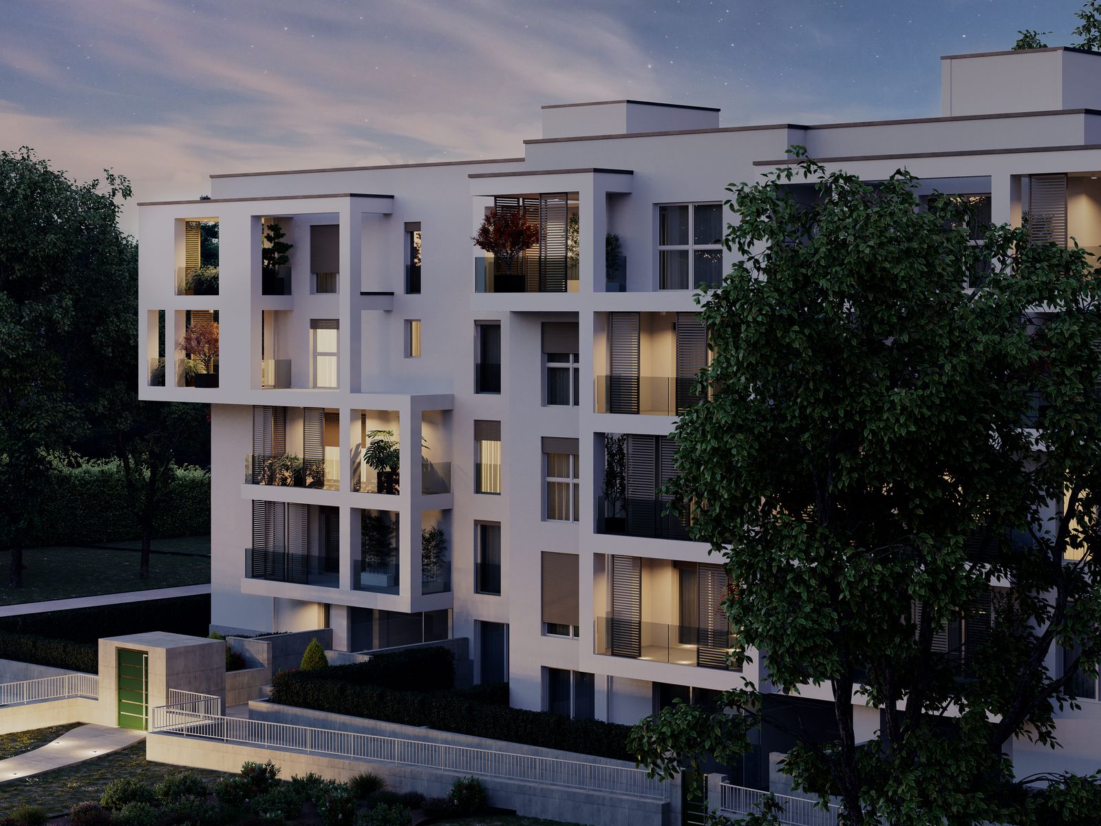 Residenza AB di Geoenergy Village in notturna